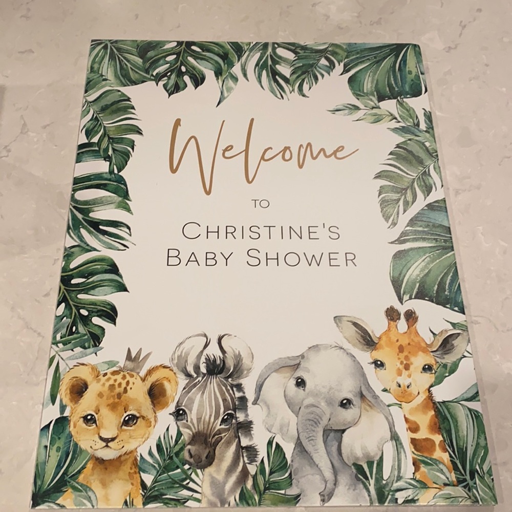 Welcome safari baby shower sign